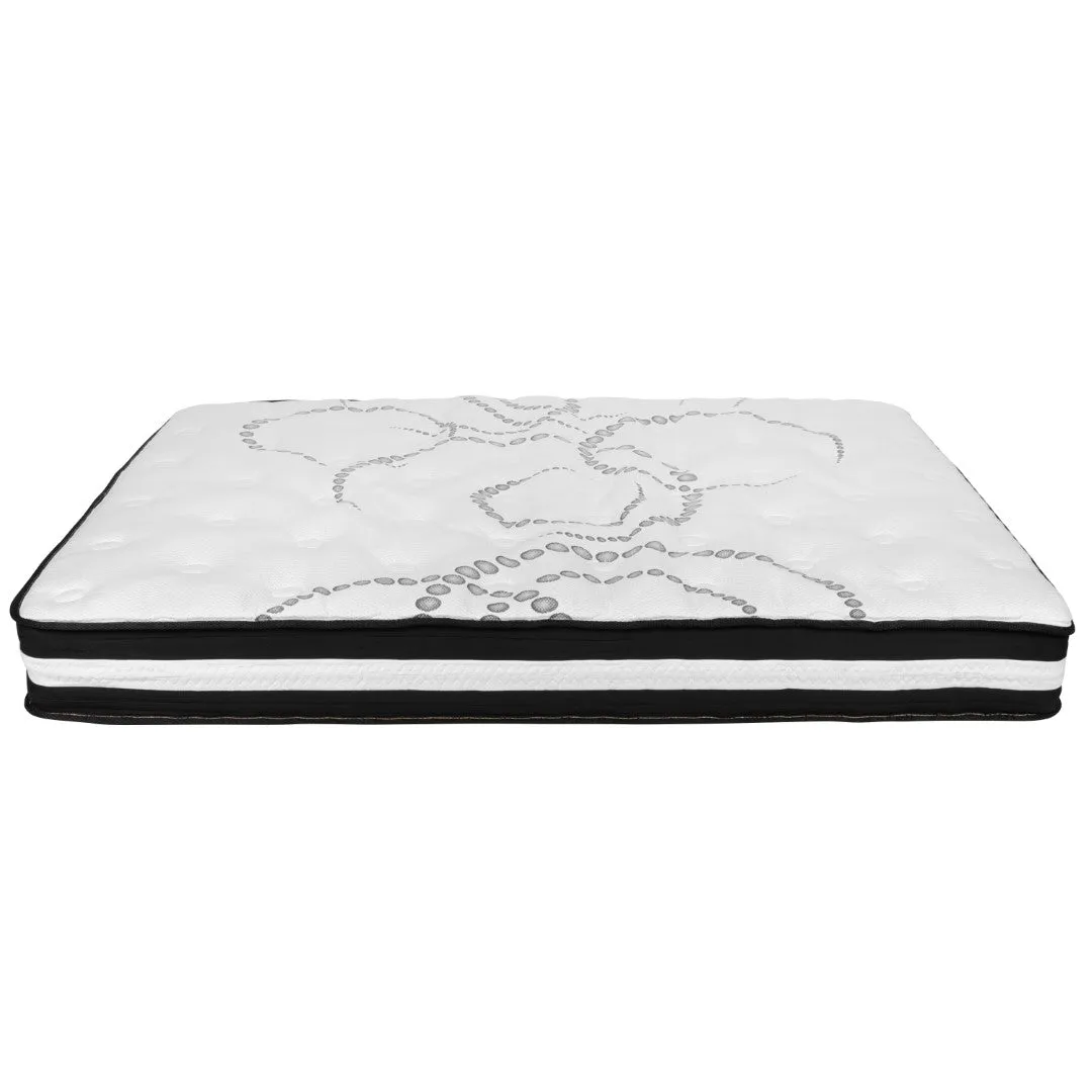 14 Inch Metal Platform Bed Frame with 10 Inch Pocket Spring Mattress in a Box and 2 Inch Cool Gel Memory Foam Topper - Queen