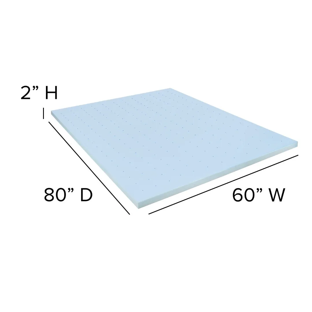 14 Inch Metal Platform Bed Frame with 10 Inch Pocket Spring Mattress in a Box and 2 Inch Cool Gel Memory Foam Topper - Queen