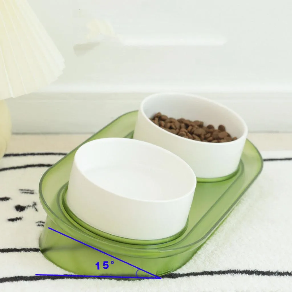 Anti-Spill Angled Pet Bowl