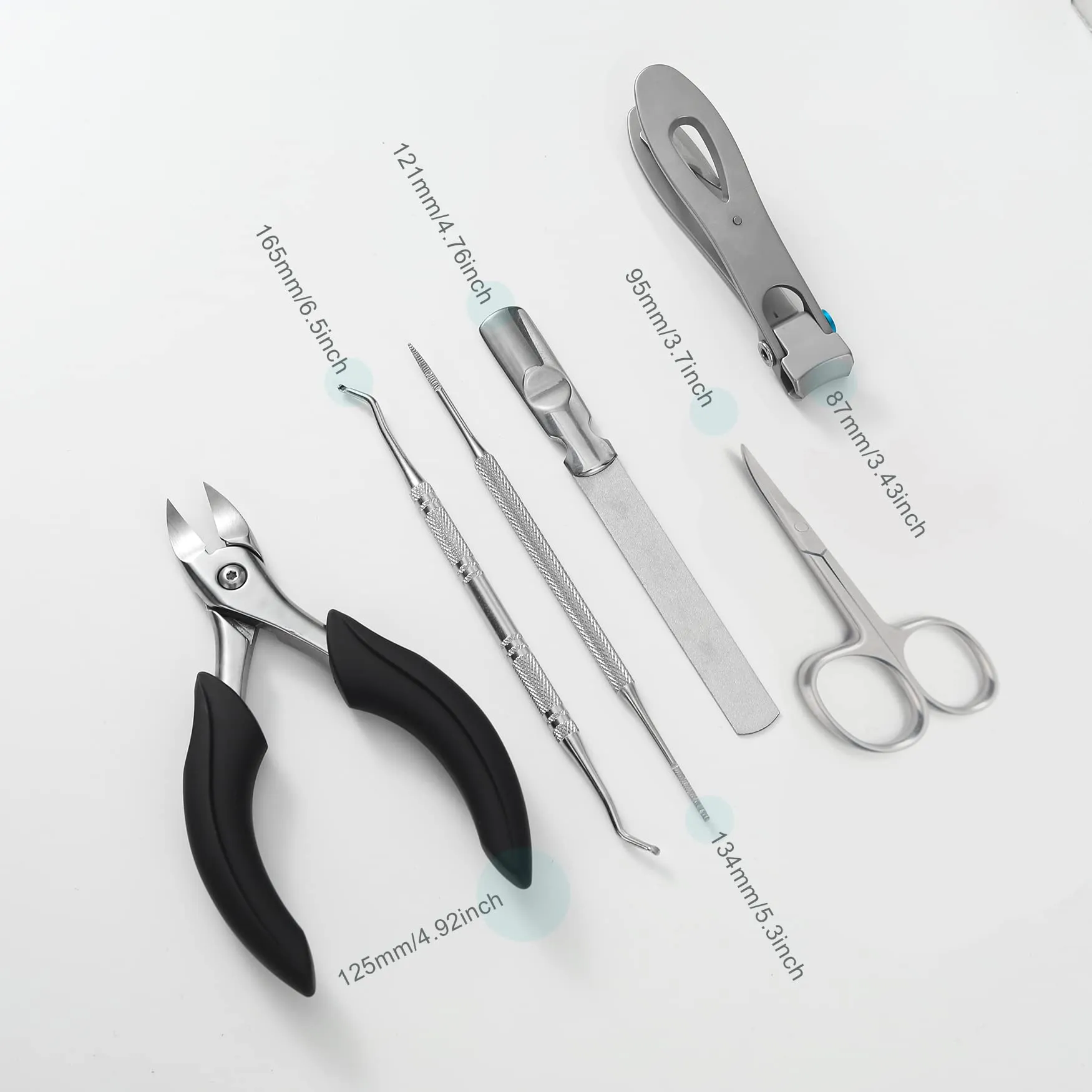 BEZOX Nail Clippers Set for Thick Nail, Toenail Clippers Fingernail Clippers & Toe Nail Clippers for Adults, Men and Women (6 Pcs) Green