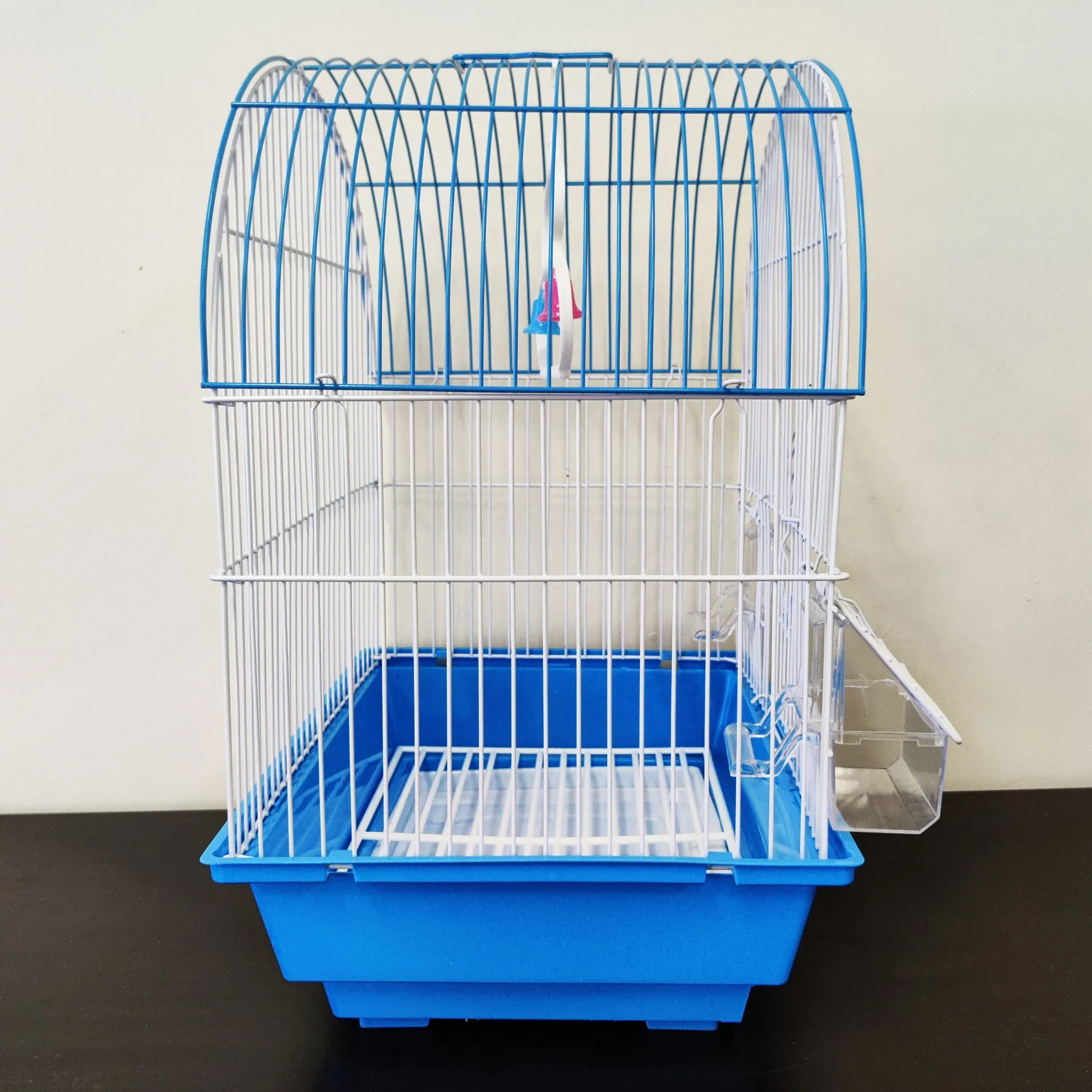 Bird Cage Small Medium Metal Frame Domed Roof White 29.5cm x 22.3cm x 38.5cm
