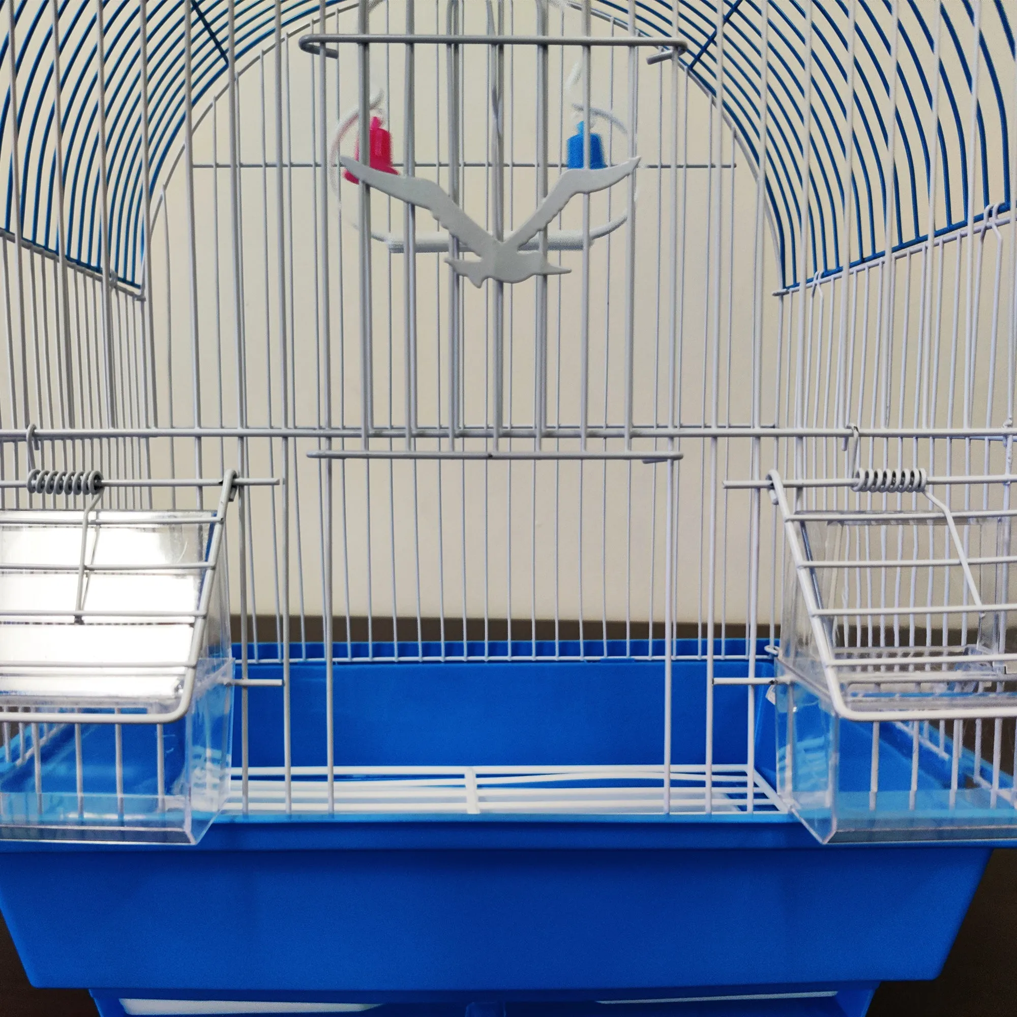 Bird Cage Small Medium Metal Frame Domed Roof White 29.5cm x 22.3cm x 38.5cm