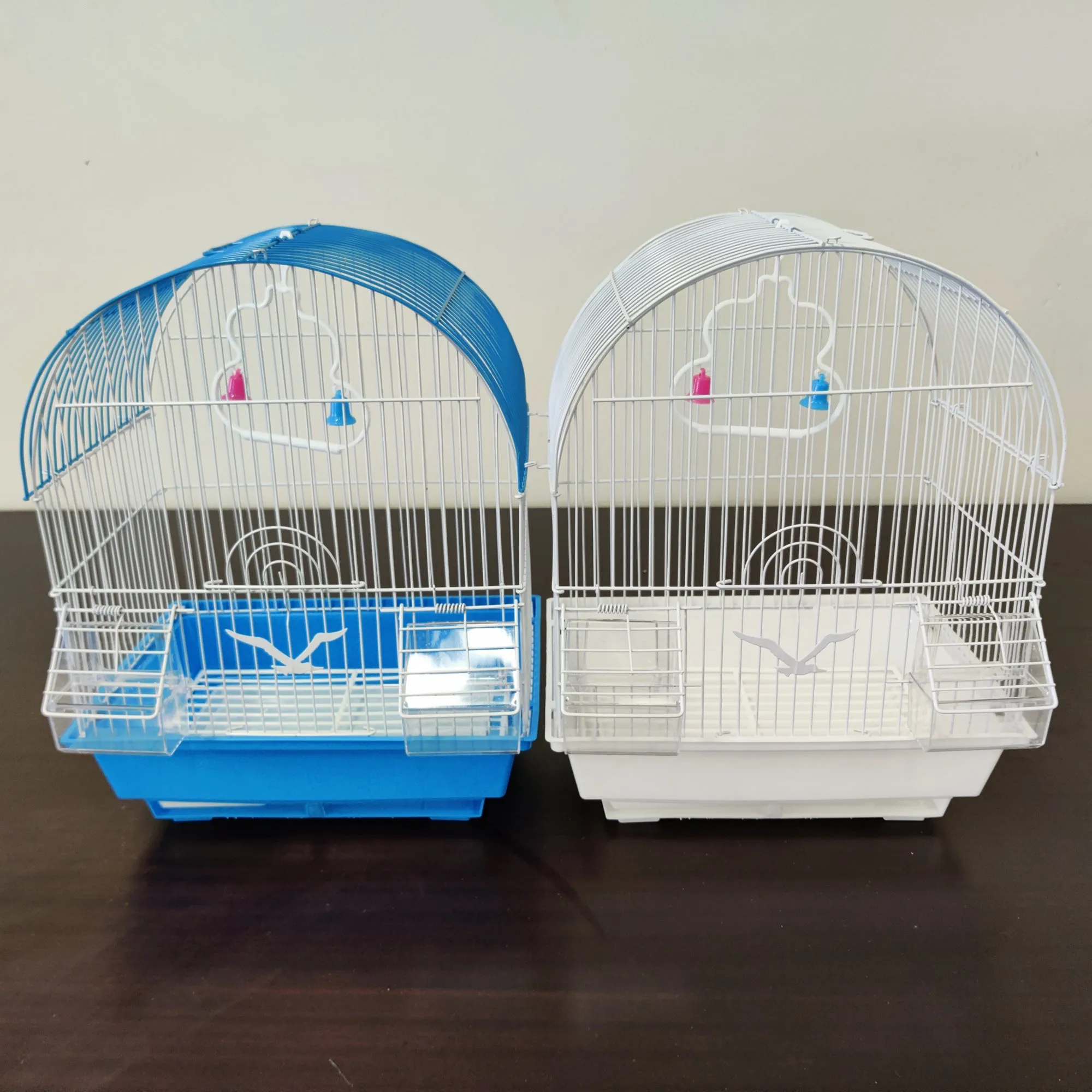 Bird Cage Small Medium Metal Frame Domed Roof White 29.5cm x 22.3cm x 38.5cm