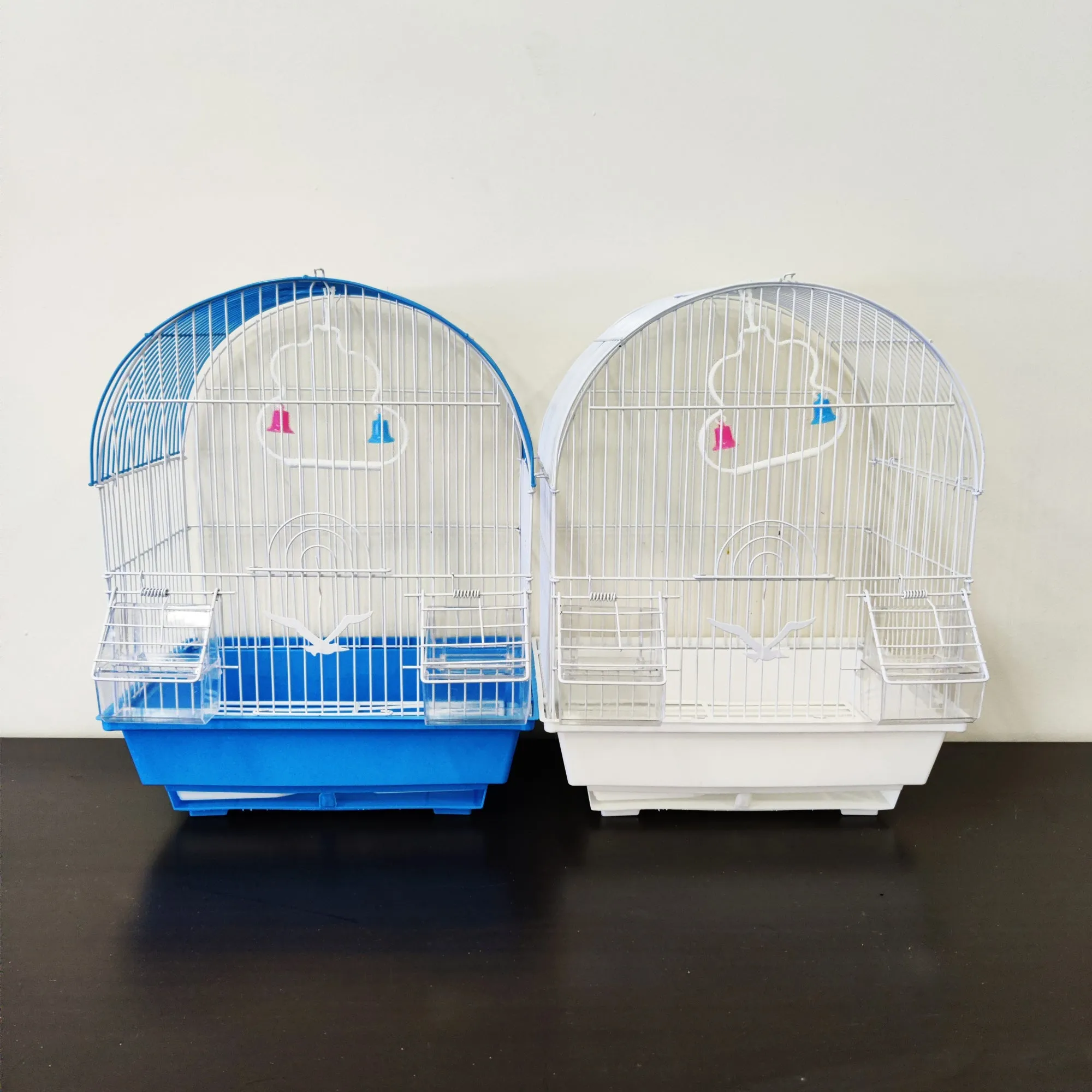 Bird Cage Small Medium Metal Frame Domed Roof White 29.5cm x 22.3cm x 38.5cm