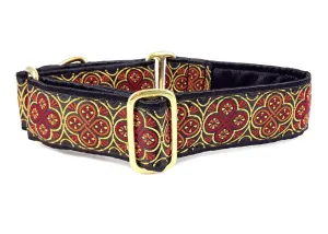 Blarney in Black, Red & Orange - Martingale or Buckle Dog Collar - 1.5" Width