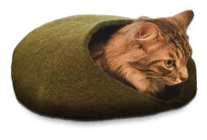 Cat Cave Cocoon - Gray and Pink