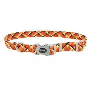 Coastal Pro Active Adjustable Woven Reflective Dog Collar L Burning Blocks