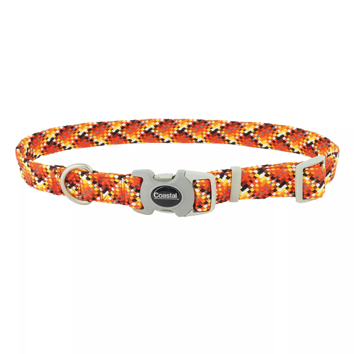 Coastal Pro Active Adjustable Woven Reflective Dog Collar L Burning Blocks