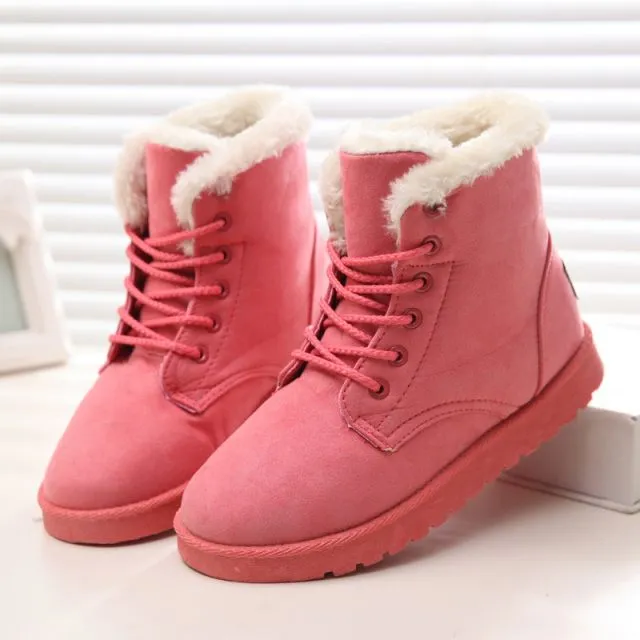 Dyavor Women Orthopedic Fur Waterproof Ankle Boots