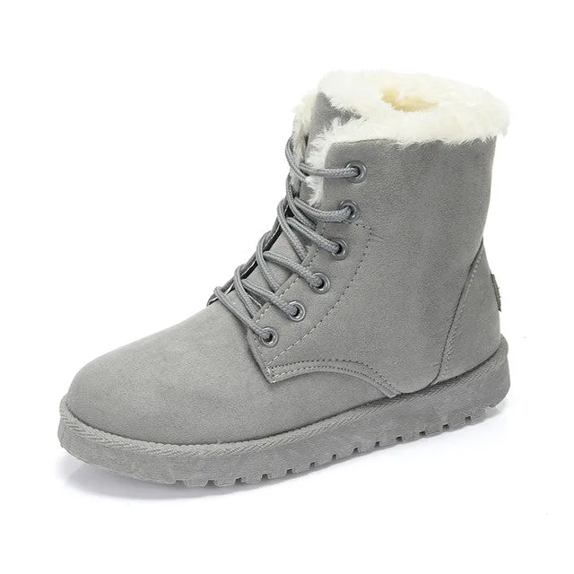 Dyavor Women Orthopedic Fur Waterproof Ankle Boots