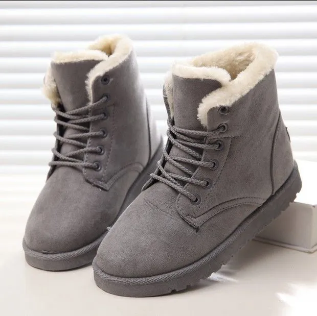 Dyavor Women Orthopedic Fur Waterproof Ankle Boots