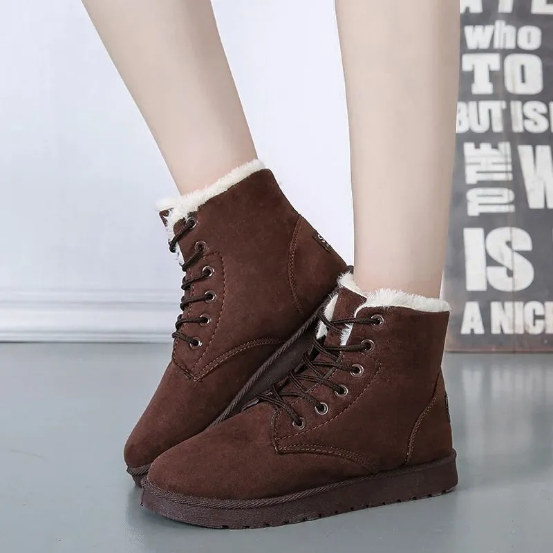 Dyavor Women Orthopedic Fur Waterproof Ankle Boots