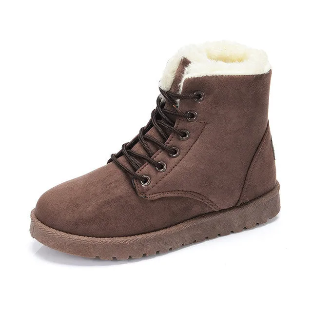 Dyavor Women Orthopedic Fur Waterproof Ankle Boots