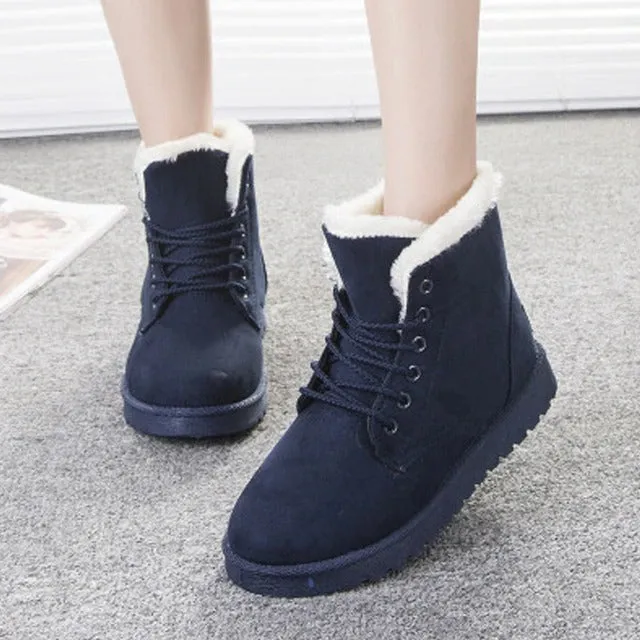 Dyavor Women Orthopedic Fur Waterproof Ankle Boots