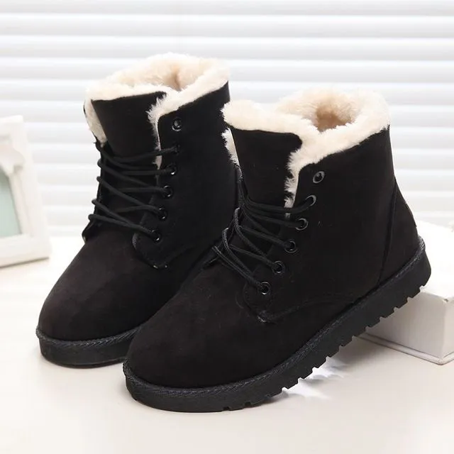 Dyavor Women Orthopedic Fur Waterproof Ankle Boots