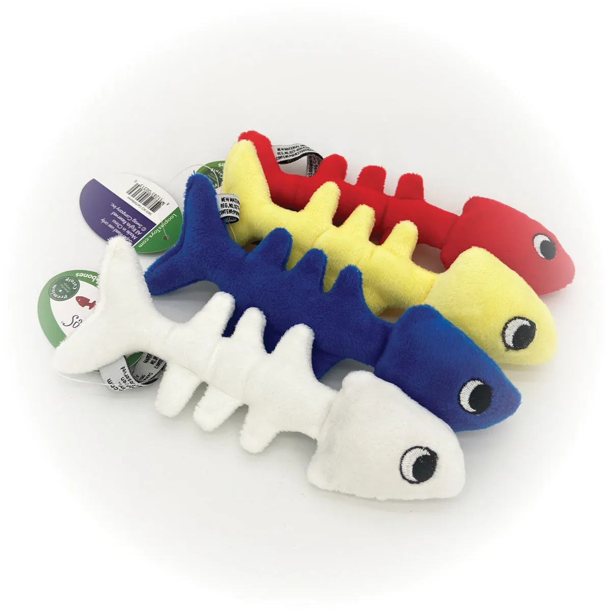 Fish Bones Plush Catnip Cat Toy by Loopies