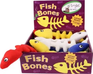 Fish Bones Plush Catnip Cat Toy by Loopies