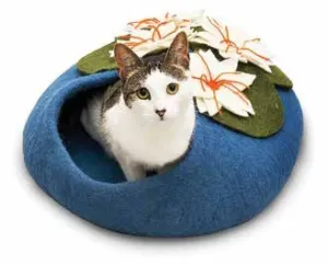 Hamro Wool Felt Cat Cave - Lily Pond