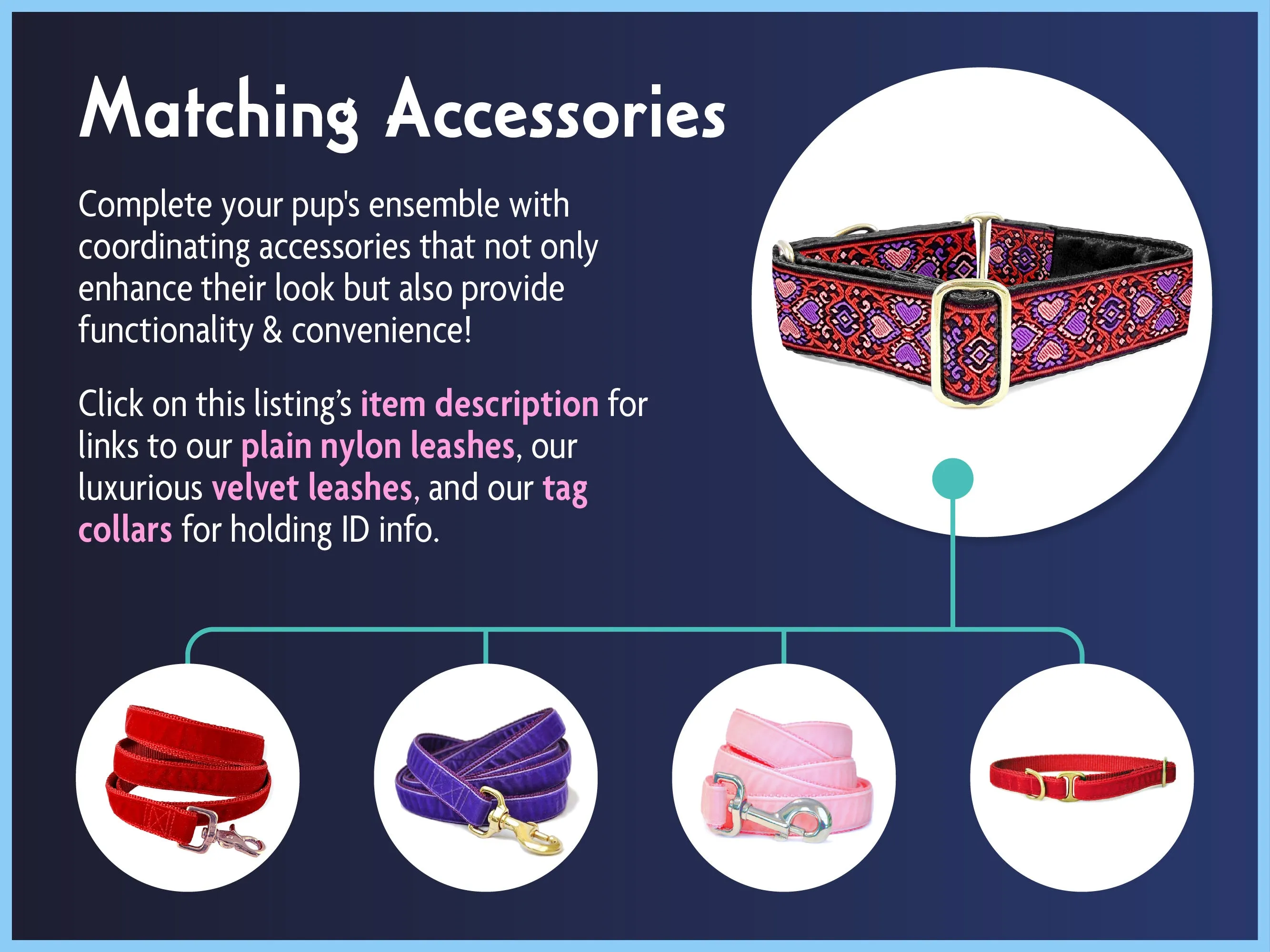 Éirinn in Red & Pink - Martingale or Buckle Dog Collar - 1.5" Width