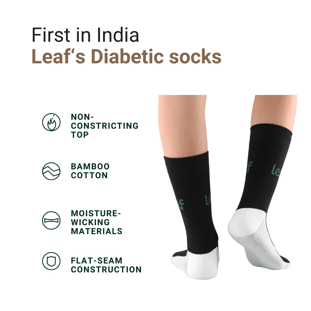 Leaf ortho Diabetic socks Set of 3 pairs White/Navy/Black