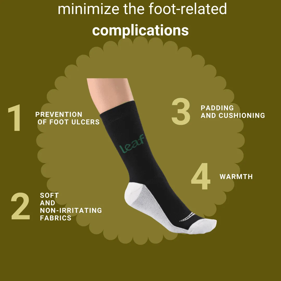 Leaf ortho Diabetic socks Set of 3 pairs White/Navy/Black