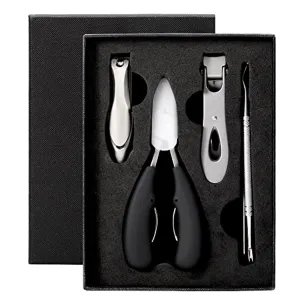 Lekesky Toenail Clippers for Thick Nails Heavy Duty Large Nail Clippers Set 5pcs for Ingrown & Outgrow Podiatrist Toenail Fingernail for Seniors Professional Sharp Nail Clipper with Catcher Men Women