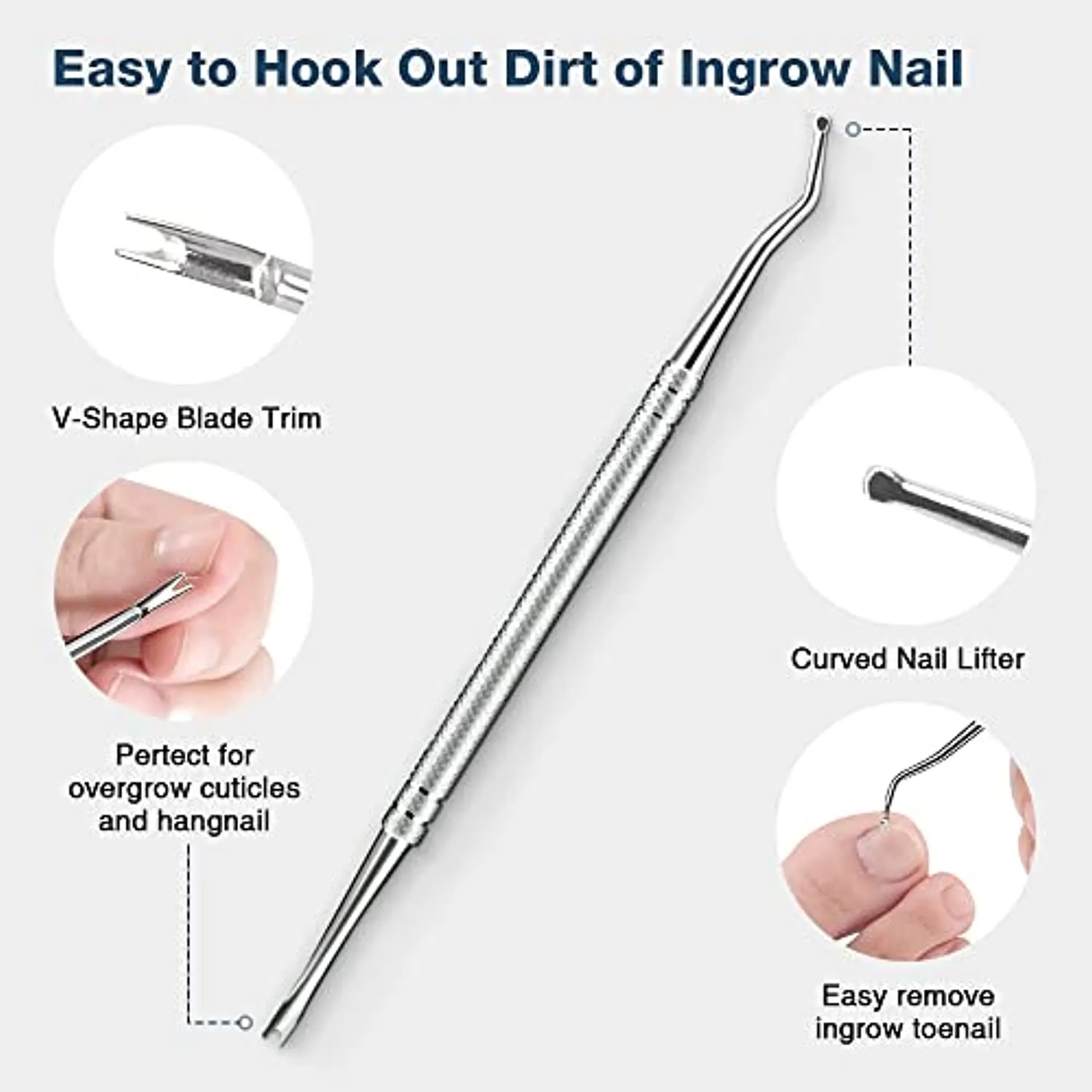 Lekesky Toenail Clippers for Thick Nails Heavy Duty Large Nail Clippers Set 5pcs for Ingrown & Outgrow Podiatrist Toenail Fingernail for Seniors Professional Sharp Nail Clipper with Catcher Men Women