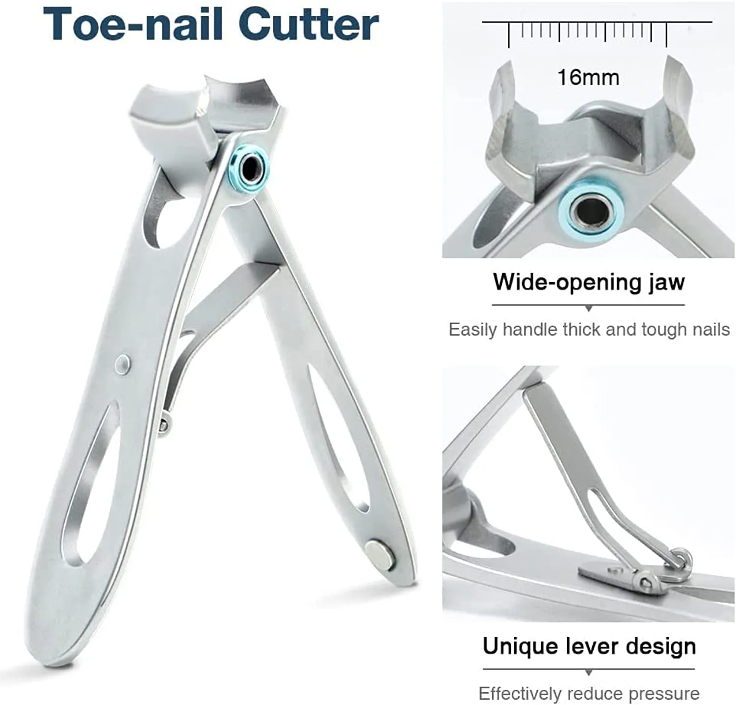 Lekesky Toenail Clippers for Thick Nails Heavy Duty Large Nail Clippers Set 5pcs for Ingrown & Outgrow Podiatrist Toenail Fingernail for Seniors Professional Sharp Nail Clipper with Catcher Men Women