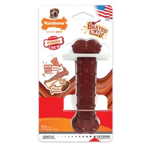Nylabone Power Chew Basted Blast Dual Bacon Flavored Dog Toy