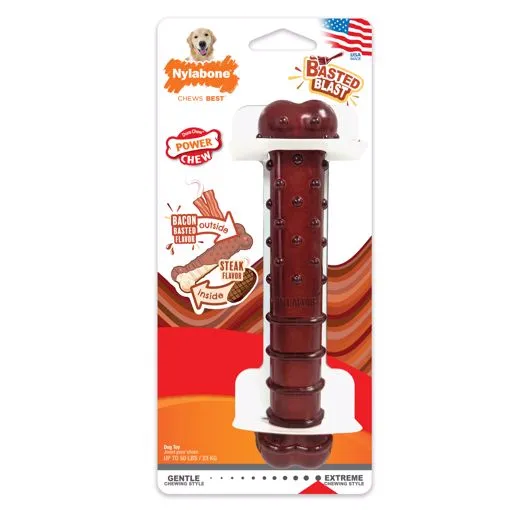 Nylabone Power Chew Basted Blast Dual Bacon Flavored Dog Toy