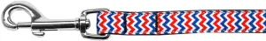 Patriotic Chevrons Nylon Ribbon Pet Leash 5-8 inch wide 4Ft Lsh