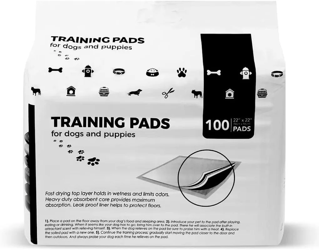 Puppy Pads Leak-Proof 100 Count 22"X 22" | Pee Pads for Dogs Quick Absorb 6-Layer- Dog Pee Pads- Dog Pads 100 Pack- Potty Pads for Dogs- Puppy Pee Pads, Pee Pad Training Pads for Dogs, Pet Pee Pads