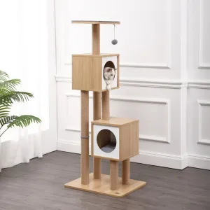 Sawyer Three-Tier Minimalist Jute Cat Tree Condo with Scratching posts