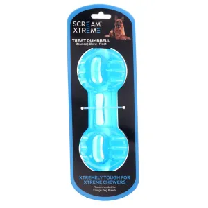 Scream Xtreme Treat Dumbbell Dog Toy Blue Extra Large^^^