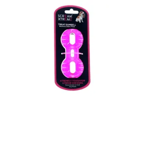 Scream Xtreme Treat Dumbbell Dog Toy Pink Small^^^